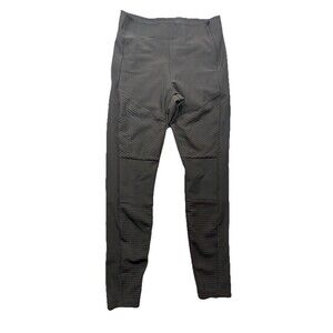 Athleta Madison Moto Tight Leggings Womens 6 Gray Stretch Side Zip Ribbed Pant